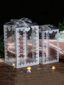 10 Piezas/Paquete Caja de embalaje transparente de PVC para Día de San Valentín, boda, cumpleaños, evento, caja de regalo transparente, Navidad, Día de San Valentín