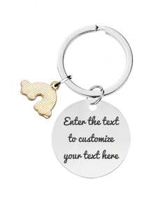 1pc Personalized Silver Stainless Steel Pet ID Tag With Rainbow Pendant, Engraved With Pet Name On Front And Contact Information/Address On Back, Anti-Lost Pet Identification Tag, Suitable For Large, Medium, And Small Pets