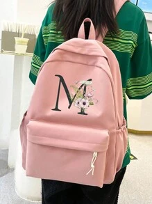 1 pezzo Zainetto a fiori con stampa di margherite, Borsa cosmetica, Borsa per lo stoccaggio di viaggi, Zaino da scuola grande capacità, Borsa cosmetica per viaggi perfetta per attività all'aperto! Perfetta per nozze, compleanni, spiagge e vacanze, il miglior regalo per famiglia e amici. Questa è una borsa ideale per studenti, ritorno a scuola e regali per insegnanti. È una borsa portatile per lo stoccaggio informale, una borsa per la spesa multifunzionale con un design innovativo e una grande capacità, ideale per lo shopping