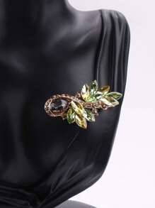 1pc Fashionable Crystal Glass Brooch Versatile And Exquisite With A Luxurious Design Sense For Women Pin - Multicolor - View 1