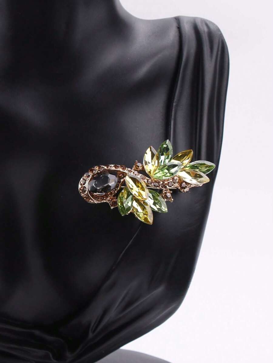 1pc Fashionable Crystal Glass Brooch Versatile And Exquisite With A Luxurious Design Sense For Women Pin - Multicolor - View 1