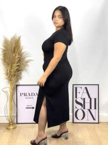 Plus Size Dresses - 黑色 - 查看 3