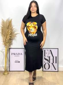 Plus Size Dresses - 黑色 - 查看 5