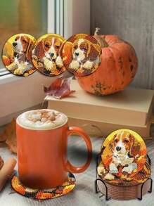 8 Cái/bộ Bộ Coaster Tranh Kim Cương Nhân Tạo Hình Mặt Trăng Bí Ẩn, Bộ Đế Lót Ly Tranh Kim Cương Nhân Tạo Hình Con Công, Có Giá Đỡ, Thích Hợp Cho Người Mới Bắt Đầu Và Người Lớn Làm Nghệ Thuật Coaster DIY, Phụ Kiện Cho Nghề Vẽ Tranh Kim Cương Nhân Tạo - Nhiều màu - Xem 6