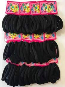 Z.W BIJUX - KiT 72 Elástico de Cabelo feminino Xuxinha rabicó para cabelo Atacado/rabico meio - Preto Novo - Visão 2