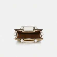Coach Bolso de mano y bandolera North South Mini Tote de lona con firma para mujer CJ494 SIGHA - Caqui - Ver 6