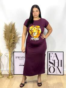 Women's Dress Long Dress Plus Size Dresses Evangelical Dresses Lovito Launch - 紫紅色 - 查看 4