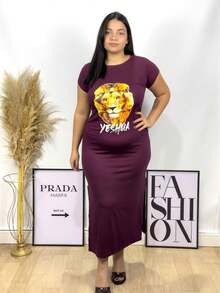 Women's Dress Long Dress Plus Size Dresses Evangelical Dresses Lovito Launch - 紫紅色 - 查看 3