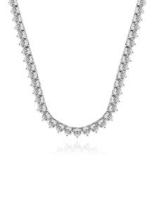 1pc Fashionable And Splendid Three-Pronged Classic Cubic Zirconia Men's Necklace