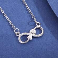 1pc/2PCS/3PCS Cubic Zirconia Infinity Pendant Necklace - As Shown In the Picture - View 33