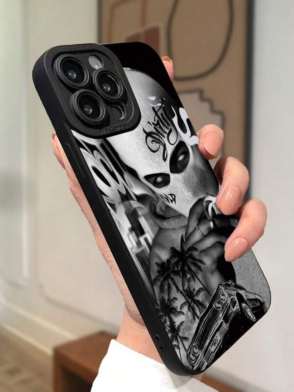 Perforation Straight Edge  Mask Painting Anti-Drop Phone Case Compatible With IPhone P14 Pro Max, P13, P11, P12, XR, 7/8, GES2, XS, IPhone P15, Samsung Galaxy A03s, A03 Core, A04, A12, A13, A14, A21s, A22, A23, A24, A32, A33, A34, A51, A52, A53, A54, A71, A72, A73, S20 FE, S21, S22, Redmi 9, 9A, 10A, 10C, Redmi Note 9, Note 10, Note 11, Note 12, 12, 12C