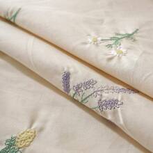 1pc Round/Rectangular Beige Embroidered Pleated Ruffle Edge Cloth - Multicolor - View 3