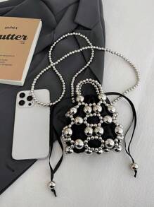 Bolso / bolso cruzado de moda simple, elegante y moderno con perlas nuevo, para la escuela, el trabajo, ocasiones casuales y viajes