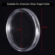 60 Coin Holder Coin Capsule Container 41mm Round Box With Inner Cushion Transparent Collectibles Coin Medals Storage Organizer Collection Supplies - Transparent White - View 4