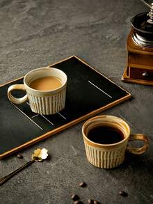 1 Cốc Cà Phê Gốm Sứ Đơn Giản & Cổ Điển Phong Cách Nhật Bản, Tách Trà Chiều, Cốc Tập Uống Văn Phòng & Gia Đình, Quà Tặng Cao Cấp Thích Hợp Cho Người Lớn Tuổi - nhiều màu - Xem 4