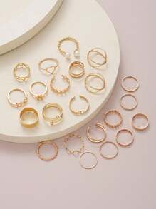 Conjunto de 99 piezas de colgantes minimalistas con diseños de mariposa, geométricos, retorcidos, perla falsa, corazón, infinito, multicapa, rhinestone y en forma de C para mujer, que incluye aretes, pendientes, aros y anillos, adecuado para citas, fiestas, uso diario, festivales, sin caja de regalo para San Valentín, mamá, madre, Día de la Madre
