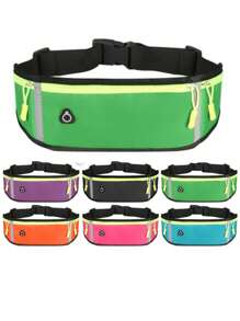 Sport Running Waist Bag For Women Men Waterproof Comfortable Gym Fanny Bag Safty Reflective Tape Cycling Phone Case Running Belt - Green - View 1