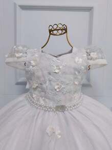 Young Girls Dresses - White - View 2
