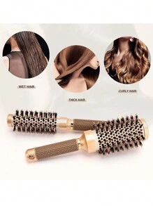 1支离子圆梳，防静电造型沙龙梳，适用于专业沙龙和家庭使用，梳子，美发工具，美发产品和配件，适用于理发店、美容院、返校季、旅行度假必备品，女士美发配件，梳子，解结梳，球形梳，迷你梳子套装，木梳，卷发梳，美发设备，梳子，梳子套装，梳子，卷发梳，解结梳，女士梳子，理发师，理发配件，理发店，美发设备 - 彩色 - 查看 3