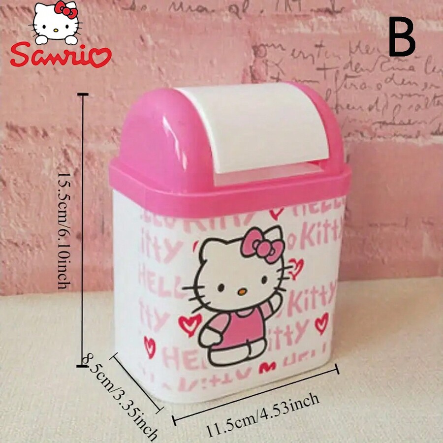 Sanrio 1PC Cute Kitty Wastepaper Basket Creative Mini Clean Desktop