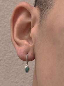 kuuioe 2 Pièces Boucles D'oreilles De Bijoux Punk Vintage Pour Hommes À Porter Au Quotidien, Décor De Zircone Cubique Bleue