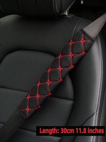 MEIKAXIU 1入繡花布料透氣可伸展汽車/卡車安全帶肩墊，提供30cm/11.8英寸、50cm/16.7英寸、75cm/29.5英寸長度選擇，車內配件