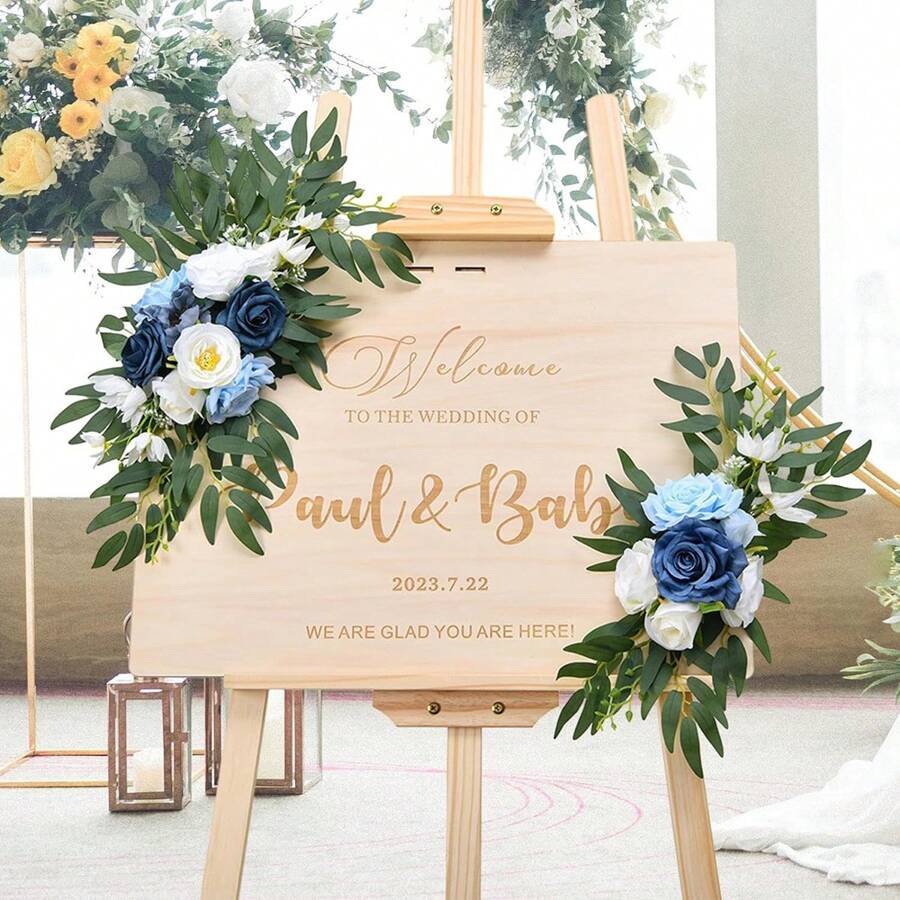 Wedding Arch Flowers Swag Set Of 2, Artificial Flower Swags For Wedding