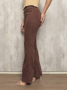 Women Pants - 咖啡棕 - 查看 2