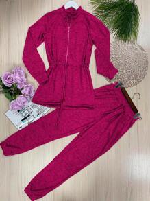 Women Two-Piece Outfits - Red Violet - View 1