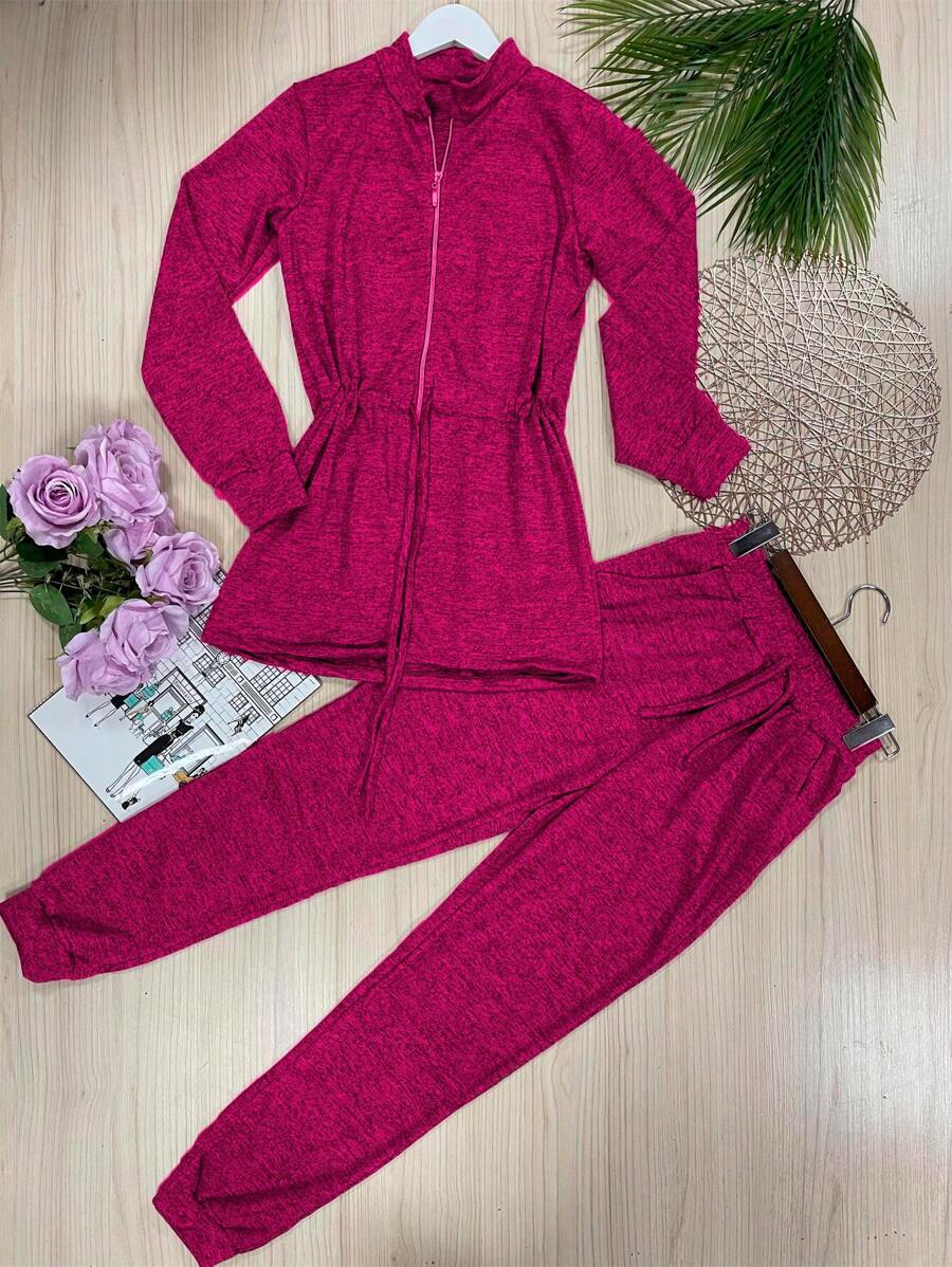 Women Two-Piece Outfits - Red Violet - View 1
