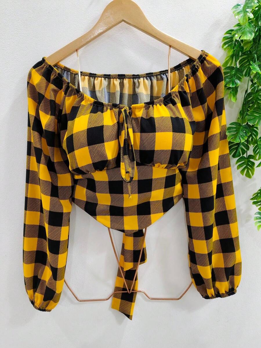 Women Blouses - 黃色 - 查看 1