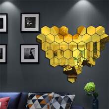 12/24/36pcs Acrylic Hexagon Mirror 3D Wall Decor Stickers Tiles Self Adhesive Decorations For Bedroom Living Dining Dorm Room Kitchen Bathroom Apartment Office Aesthetic, Stickers, Wall Decal, Vinyl Decal For Home Decorations, Spring Decoration Items Refresh Your Home, Festival Decoration Stickers Gifts Birthday Graduation Mirror Wall Room Decor Wall Mirror Mirror For Room Bathroom Decor Living Room Decor - 1mm - View 7
