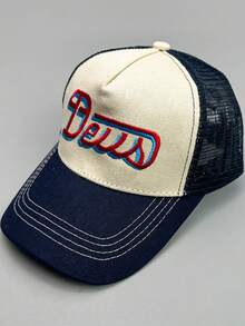 1pc Simple Casual Breathable Mesh Cap With Adjustable Strap, Letter Embroidery Design. Unisex Baseball Cap Suitable For Outdoor Activities, Streetwear & Daily Use, Multiple Colors Available - Multicolor - View 7