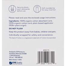 CVS Live Better Organic Cotton Tampons With Compact Plant-Based Plastic Applicator, Regular, 16 CT - Blue - View 3