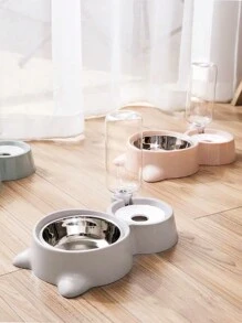 1 Set Di Ciotole Per L'alimentazione Di Cani E Gatti Di Piccole/Medie Dimensioni, Distributore Automatico Di Acqua E Piatti Per Il Cibo Dei Animali Domestici, Doppia Ciotola In Acciaio Inossidabile Per Forniture Di Animali Domestici