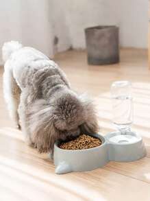 1 Set Di Ciotole Per L'alimentazione Di Cani E Gatti Di Piccole/Medie Dimensioni, Distributore Automatico Di Acqua E Piatti Per Il Cibo Dei Animali Domestici, Doppia Ciotola In Acciaio Inossidabile Per Forniture Di Animali Domestici