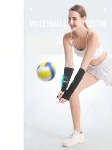 1pair Black Spandex Volleyball Arm Sleeves, Compressed Breathable Arm Guards For Men, Women, And Youth, Volleyball Training Protective Gear