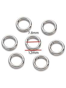 20pcs/Pack Stainless Steel Flat Split Rings For DIY Jewelry Making, 12/14/18/20mm