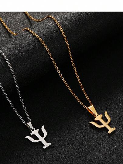 1 pieza Collar con colgante personalizado con símbolo de psicología creativo, accesorio de cadena de clavícula de acero inoxidable de moda para mujeres