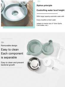 1 Set Di Ciotole Per L'alimentazione Di Cani E Gatti Di Piccole/Medie Dimensioni, Distributore Automatico Di Acqua E Piatti Per Il Cibo Dei Animali Domestici, Doppia Ciotola In Acciaio Inossidabile Per Forniture Di Animali Domestici