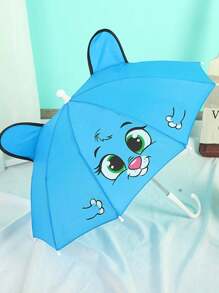 1pc Cartoon Ear Decor Umbrella For School,Office,Household,Travel