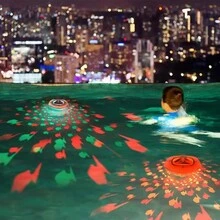 1pc Waterproof LED Bath Light With Floating Fish Projection, Multicolor Fountain Underwater Light For Swimming Pools, Ponds, Bathtubs, Party Decor - Projector Lamp - View 8