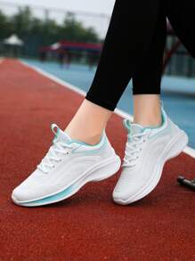 Women's Breathable Knit Cushioned Lightweight Casual Running Shoes Outdoor  Lace-Up Sport Sneakers