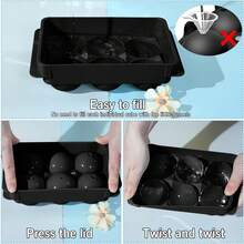 1pc Round Ice Cube Mold For Summer, Silicone Ice Ball Maker With Stackable Design, Ice Ball Tray With Lid, 8 Cavities - Round Ice Tray - View 11
