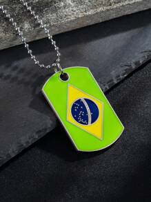 1 Pec Of National Flag Tag Mặt dây chuyền vòng cổ dành cho nam và nữ Trẻ em cặp đôi tình nhân, Phong cách hàng ngày và đường phố Lễ kỷ niệm ngày quốc khánh, Quà tặng sinh nhật lễ hội cho trẻ em Anh em bạn cùng lớp Bạn trai bạn gái, Trang sức phong cách người nổi tiếng truyền thống độc đáo cổ điển - Quốc kỳ - Xem 14