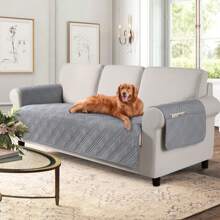 1/2/3 Seat Waterproof Sofa Covers With Non Slip Backing, Outdoor Cushion Covers Couch Covers With Side Pocket Washable Chair Covers Garden Furniture Protector For Cats Couch, Dog Bed - 淺灰色 - 查看 2