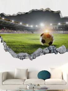 mama look 2pcs/8pcs 3D Cracked Wall Sticker, Cosmic Sky, Underwater , Soccer Field Self-Adhesive Mural, Removable PVC Wall Decal For Living Room, Foyer, Bedroom Background Decor,Stickers,Wall Decal,Vinly Decal For Home Decorations,Spring Decoration Items Refesh Your Home,Rama Decoration Stickers Gifts Birthday Graduation