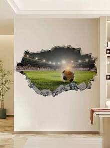 mama look 2pcs/8pcs 3D Cracked Wall Sticker, Cosmic Sky, Underwater , Soccer Field Self-Adhesive Mural, Removable PVC Wall Decal For Living Room, Foyer, Bedroom Background Decor,Stickers,Wall Decal,Vinly Decal For Home Decorations,Spring Decoration Items Refesh Your Home,Rama Decoration Stickers Gifts Birthday Graduation