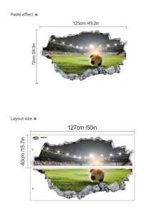 mama look 2pcs/8pcs 3D Cracked Wall Sticker, Cosmic Sky, Underwater , Soccer Field Self-Adhesive Mural, Removable PVC Wall Decal For Living Room, Foyer, Bedroom Background Decor,Stickers,Wall Decal,Vinly Decal For Home Decorations,Spring Decoration Items Refesh Your Home,Rama Decoration Stickers Gifts Birthday Graduation