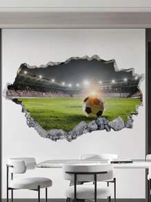 mama look 2pcs/8pcs 3D Cracked Wall Sticker, Cosmic Sky, Underwater , Soccer Field Self-Adhesive Mural, Removable PVC Wall Decal For Living Room, Foyer, Bedroom Background Decor,Stickers,Wall Decal,Vinly Decal For Home Decorations,Spring Decoration Items Refesh Your Home,Rama Decoration Stickers Gifts Birthday Graduation